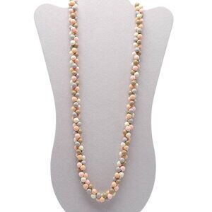 Vintage 1950s Pastel Bead Cluster Necklace 28" Acrylic Pink Gray No Clasp